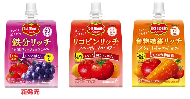 1 日分の鉄分がとれるゼリー飲料！「デルモンテ 鉄分リッチ 芳醇グレープミックスゼリー」新発売！