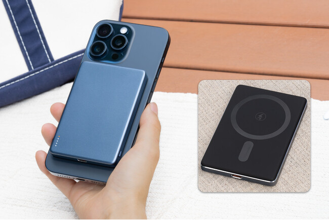 PD20W ワイヤレス15W対応 薄くて軽いマグネット式ワイヤレス充電対応 モバイルバッテリー OWL-LPBMG5002シリーズを発売。