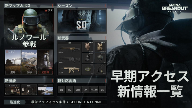 お宝を奪って脱出せよ、略奪系タクティカルFPS『Arena Breakout：Infinite』PC版「アリブレ」の早期アクセスがまもなく開始！いよいよ日本語対応へ！新マップなど新コンテンツ追加！