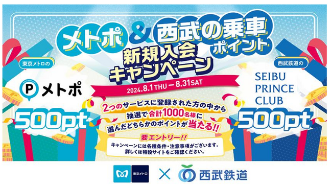 メトポ＆西武の乗車ポイント　新規入会キャンペーンを実施します！