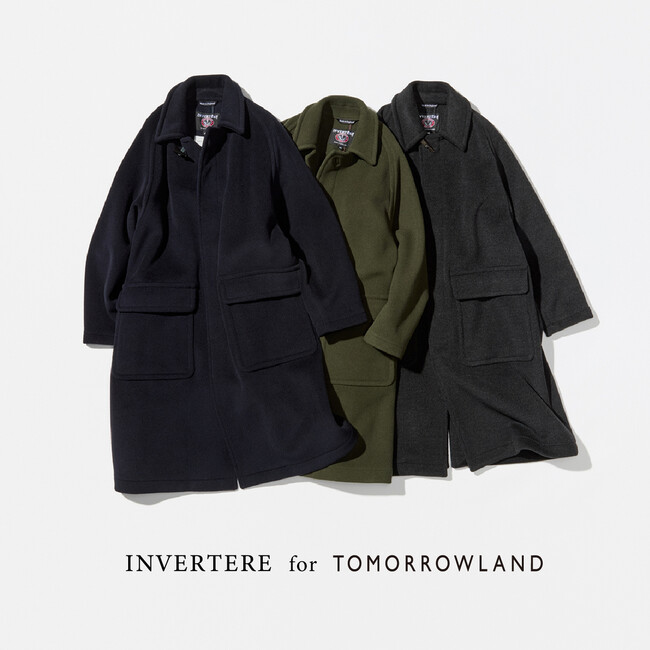8月15日(木)より、TOMORROWLAND店にて、イギリスの老舗コートブランド〈INVERTERE〉との別注コート〈INVERTERE for TOMORROWLAND〉を発売。