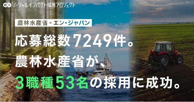 農林水産省、7249名の応募から3職種53名をエン・ジャパンで採用!