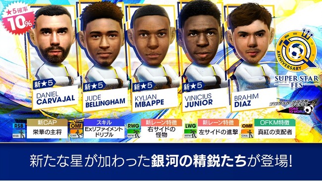 『プロサッカークラブをつくろう! ロード・トゥ・ワールド』スペイン強豪クラブのスーパースターが登場する“Q Anniversary SUPER STAR FES”開催！