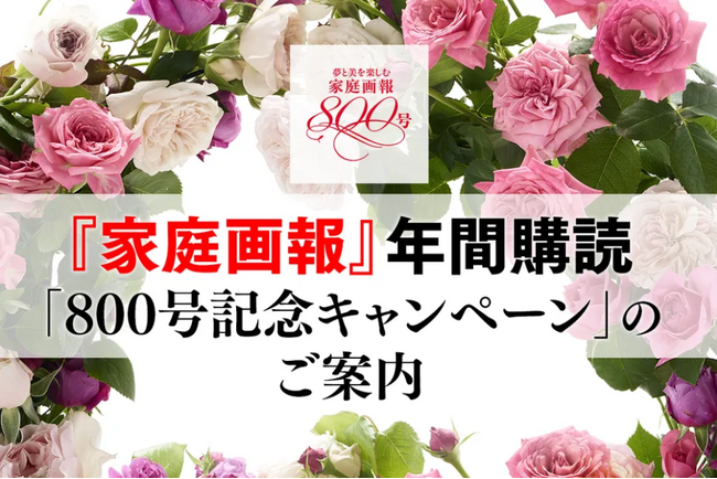『家庭画報』創刊800号記念!6冊分以上お得な年間購読キャンペーン実施