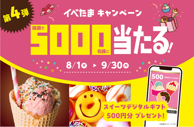 抽選で5000名様に当たる！ 第４弾イベたまプレゼントキャンペーン実施中！