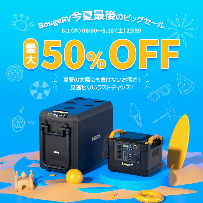 Amazon「サマーセール」にてBougeRVのポータブル冷蔵庫、ポータブル電源などの人気製品が最大50％オフ