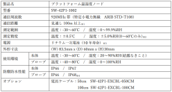 ビニールハウスや畜舎など、屋外や湿気の多い場所でも使用可能IP66/IP67準拠のワイヤレス温湿度センサ「プラットフォーム温湿度ノード」を販売