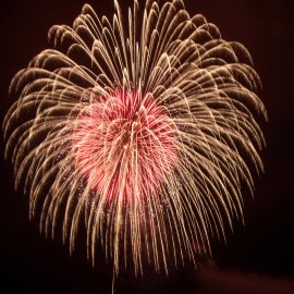 秋吉台の夜に咲く大輪の花