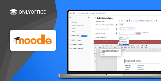 ONLYOFFICE、Moodle用プラグインに新たな機能を追加！