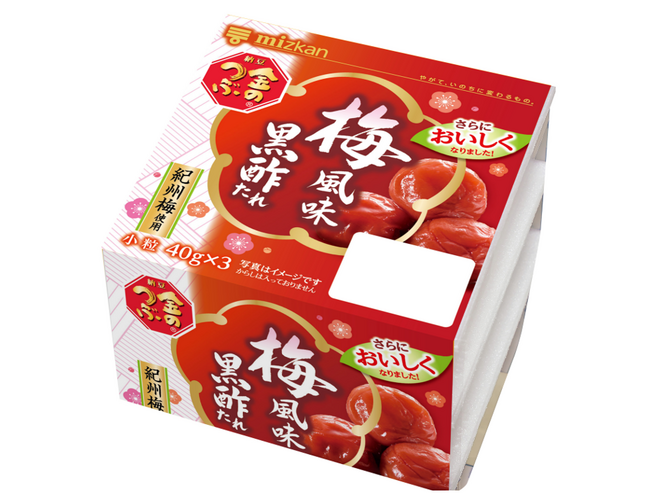 「金のつぶ(R) 梅風味黒酢たれ 3P」がリニューアル!