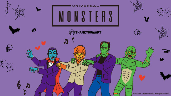 今年のハロウィンは『ユニバーサル・モンスターズ』と一緒に盛り上がろう！サンキューマートより「ドラキュラ」「オオカミ男」「フランケンシュタイン」「半魚人」の限定アイテムが新登場