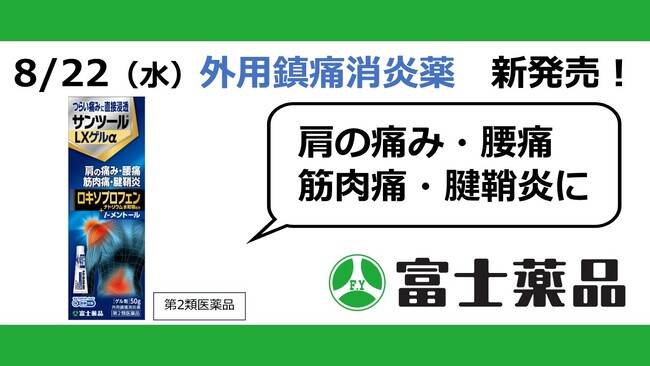つらい痛みに直接浸透 外用鎮痛消炎薬「サンツール(R)LXゲルα」8/22(木)新発売!