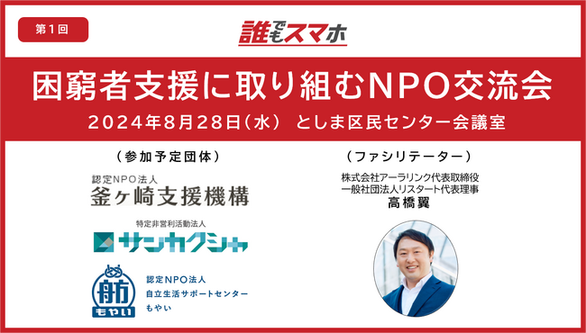 “困窮者支援の新たな連携”を目指して、NPO法人３団体で意見交換　「困窮者支援に取り組むNPO交流会」を都内で開催