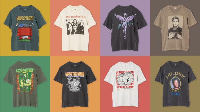 Gap、人気のミュージックTシャツがFALLコレクションに登場！ ボブ・マーリー、ニルヴァーナ、スヌープ・ドッグなど全8組のレジェンドとコラボレーション