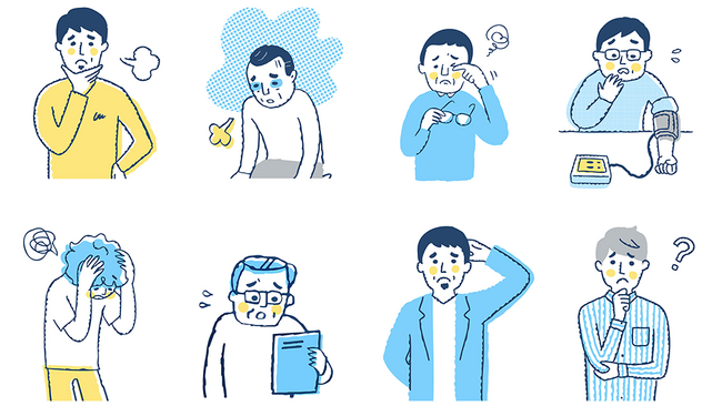 男性の身体の悩みは年齢による違いが顕著　20～30代はひげ、40代はストレス、50代は薄毛、60～70代は高血圧