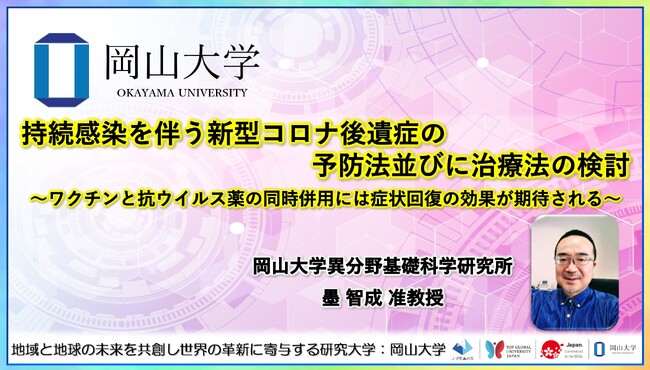 【岡山大学】持続感染を伴う新型コロナ後遺症の予防法並びに治療法の検討～ワクチンと抗ウイルス薬の同時併用には症状回復の効果が期待される～