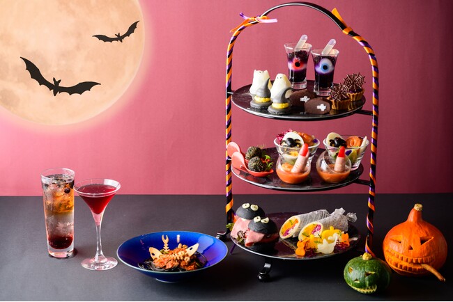 お化け大福やボルシ血スープなどちょっぴり不気味で可愛いメニューが並ぶリコモンテの「Halloween High Tea（ハロウィンハイティー）」