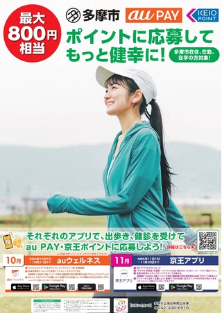 多摩市民の健幸行動促進へ。１１月１日（金）から京王アプリを活用した「多摩市健幸スタンプラリー」を実施します！