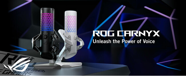 ASUSのゲーミングブランドROGより25mmコンデンサーカプセル、サンプリングレート192 kHz/24-bit対応ゲーミングマイク「ROG Carnyx」を発表