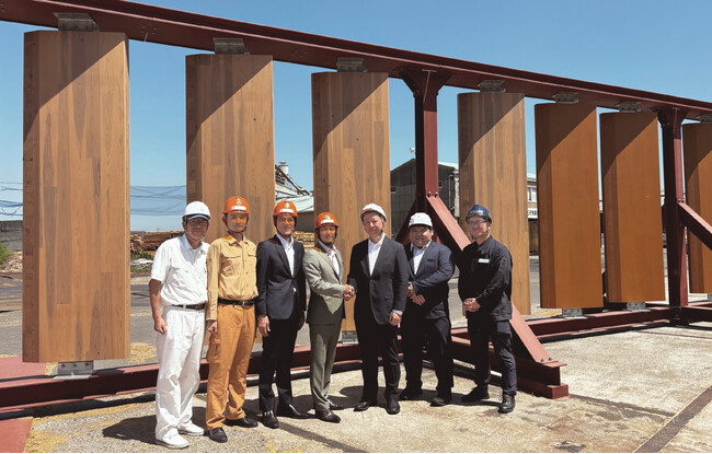 長さ3m CLTの屋外暴露試験に着手