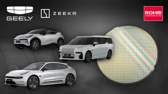 ロームの第4世代SiC MOSFETベアチップが、吉利集団のEVブランド「ZEEKR」の主要モデル3車種に量産採用