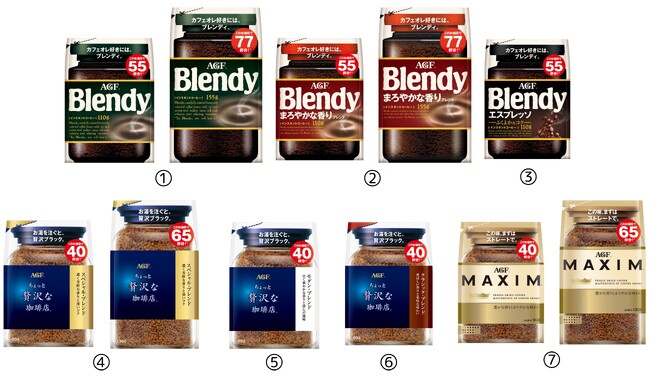 「ブレンディ(R)」「ちょっと贅沢な珈琲店(R)」「マキシム(R)」インスタントコーヒー（調整品含む）より、新しいサイズが登場！