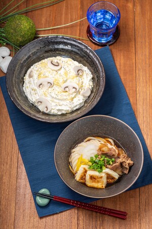 残暑を乗り切るパワーチャージメニューが登場！『牛肉みぞれ力うどん』・『ゴルゴンゾーラときのこクリームうどん』が新発売
