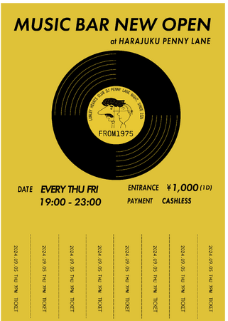 伝説のバー 原宿ペニーレーンMUSIC BARとして夜営業開始 9月5日(木)から オープン!!