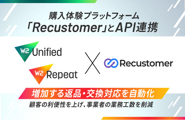 W２、購入体験プラットフォーム「Recustomer」とAPI連携を開始