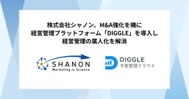 株式会社シャノン、M&A強化を機に経営管理プラットフォーム「DIGGLE」を導入し経営管理の属人化を解消