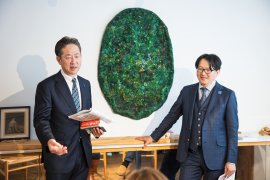 親身の講義 渡部清二塾長(左)と瀧澤信シニアESGアナリスト