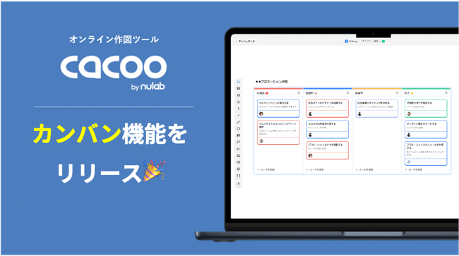 オンライン作図ツールCacoo、「カンバン」機能をリリース！タスクの可視化や管理をより簡単に
