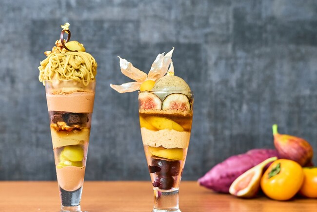 シェフが作る、アートな秋色パフェ「金彩」〈KINSAI〉が付いた宿泊プランが登場!
