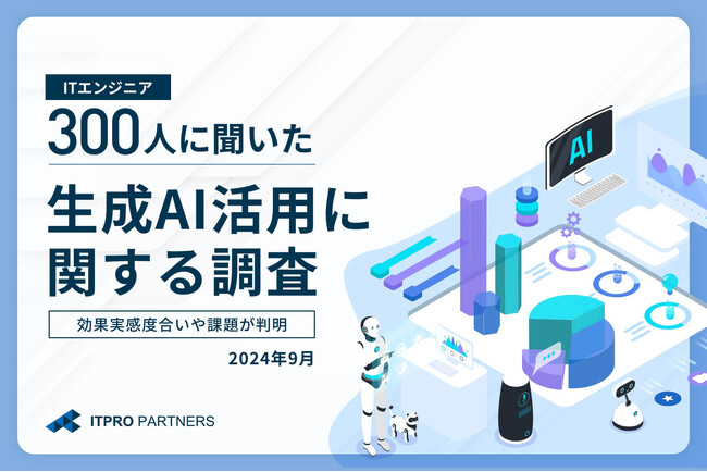 ITプロパートナーズ、エンジニアの生成AI活用実態を調査。約9割が仕事の代替を意識も、対策は不十分。40～50代が高いAI活用意欲。20～30代の半数は「活用する気なし」