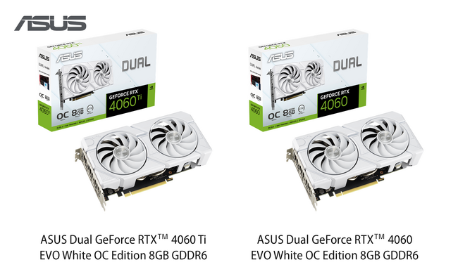 ASUSのDual EVOシリーズよりNVIDIA(R) GeForce RTX(TM) 4060 Ti / RTX(TM) 4060搭載のビデオカード2製品を発表
