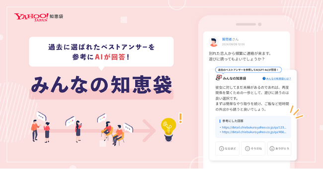 【Yahoo!知恵袋】AI回答機能において過去のベストアンサーを参照し、独自の回答を生成する「みんなの知恵袋」の提供を開始