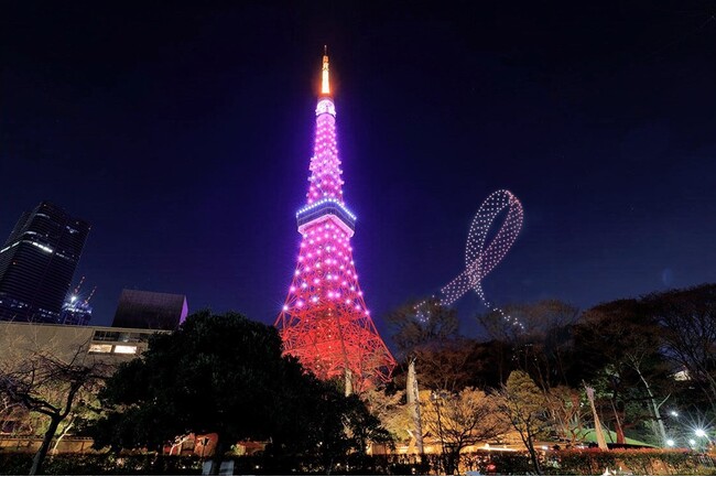 SkyDrive、エスティ ローダー カンパニーズが主催する「2024乳がんキャンペーン」でドローンショーを実施