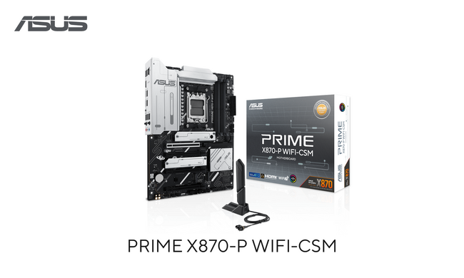 ASUSのマザーボードより、AMD AM5 ソケット対応のX870マザーボード「PRIME X870-P WIFI-CSM」を発表
