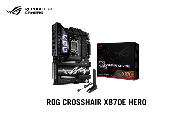 ASUSのゲーミングブランドのRepublic of Gamersより、AMD AM5 ソケット対応のX870Eマザーボード「ROG CROSSHAIR X870E HERO」を発表