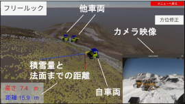 図．除雪作業支援システムとカメラ映像との比較