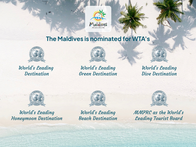 モルディブが「ワールド・トラベル・アワード2024」世界部門にて6つの賞にノミネート！