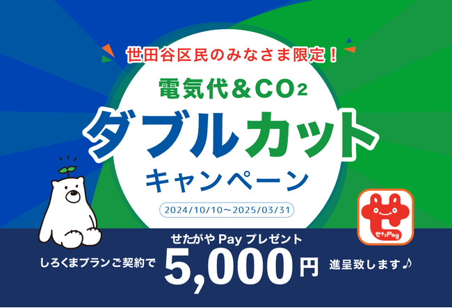 しろくま電力、世田谷区の150施設に電力供給開始。同時に「世田谷区民限定！電気代＆CO2ダブルカットキャンペーン！」開催