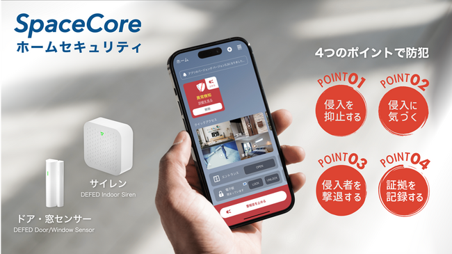 スマートホームサービス「SpaceCore」　　　　　　　　　　　　　住宅セキュリティを強化する新型デバイスとホームセキュリティ機能の提供開始