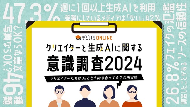 【調査結果を公開】デジハリ・オンラインスクールによるクリエイターと生成AIに関する意識調査｜約58%が「活用したい」も懸念点が浮き彫りに