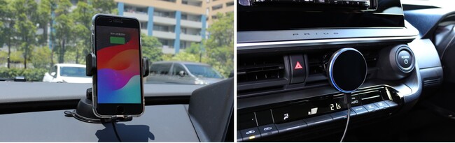 AQ.シリーズからワイヤレス急速充電可能なスマホホルダー２種を新発売