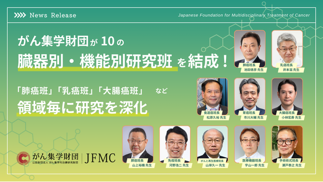がん集学的治療研究財団、10の臓器別・機能別研究班を結成！「肺癌班」「乳癌班」「大腸癌班」など、領域毎に研究を深化