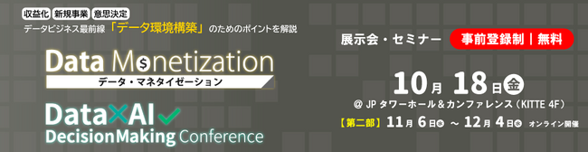 【プレスリリース】Data×AI Decision Making Conference 2024 を10月18日(金)に東京丸の内のJPタワーで開催
