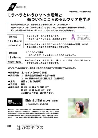 令和6年度第2回及び第3回DV防止啓発講座 参加者募集中