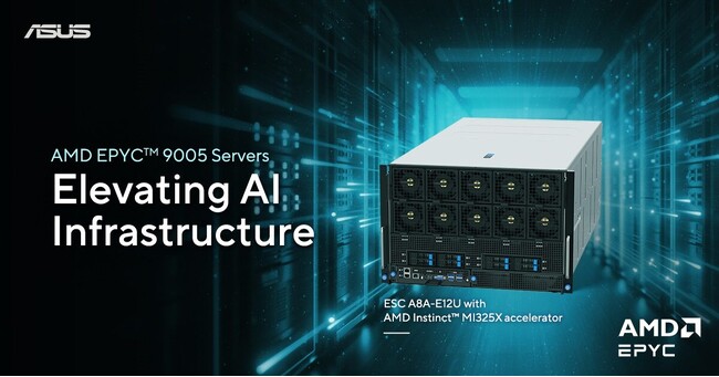 ASUS、MI325X(TM)アクセラレーターを搭載したAMD EPYC(TM) 9005シリーズCPUベースサーバーを発表