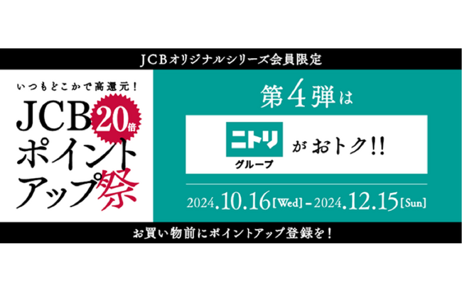 第4弾はポイント20倍！「JCBポイントアップ祭2024」